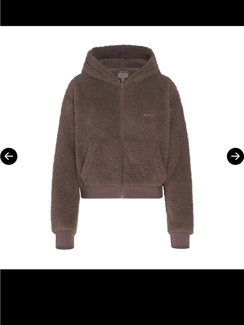 Skims Teddy Hoodie with Zipper - Brown